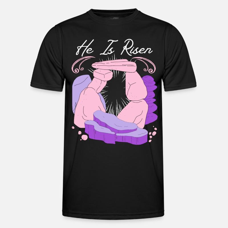 Jesus Christ Resurrection Easter Saying - Men's Functional T-Shirt - black