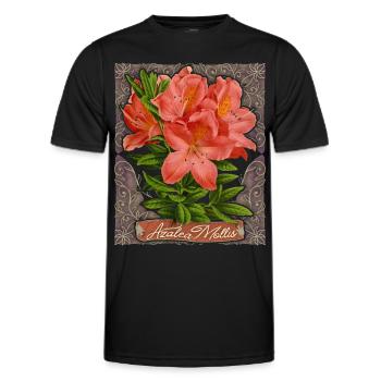 Azalea, Azalea Mollis, Vintage Botanical Flowers - Men's Functional T-Shirt - black - Front - AI Model Male 178 dark (178cm)