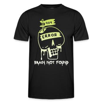 404-html error, Computer Nerd, No-Brain Saying - Men's Functional T-Shirt - black - Front - AI Model Male 178 dark (178cm)