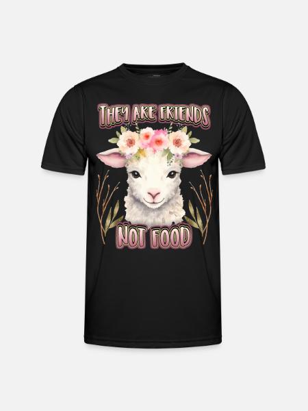 Schaf Schäfchen lustiger Spruch für Veganer - Männer Funktions-T-Shirt - Schwarz