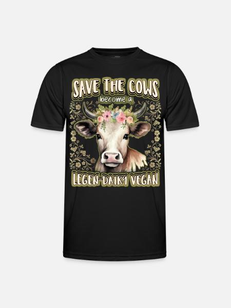 Ko, køer, okse, tyr, sjovt ordsprog - Funktionsshirt til herrer - sort