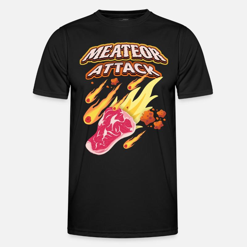 Steak, Fleisch, lustiger Spruch - Männer Funktions-T-Shirt - Schwarz