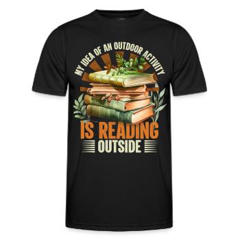 Sport, sportlich, Freizeitsport Buch, Lesen Spruch - Männer Funktions-T-Shirt - Schwarz - Vorne - AI Model Male 178 dark (178cm)