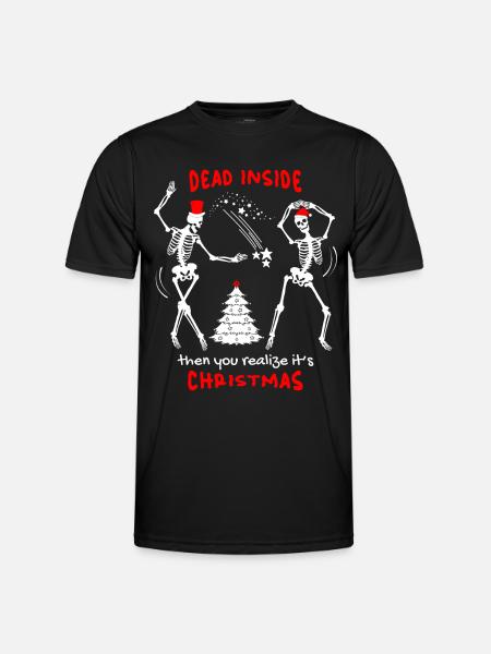 Christmas Funny Skeleton, Skull, Saying - Men's Functional T-Shirt - black