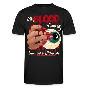 Vampir Blut, Blutsauger lustiger Spruch - Männer Funktions-T-Shirt - Schwarz - Vorne - AI Model Male 178 dark (178cm)