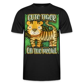 Jungle Tiger, Funny Saying, Kawaii Tiger - Men's Functional T-Shirt - black - Front - AI Model Male 178 dark (178cm)