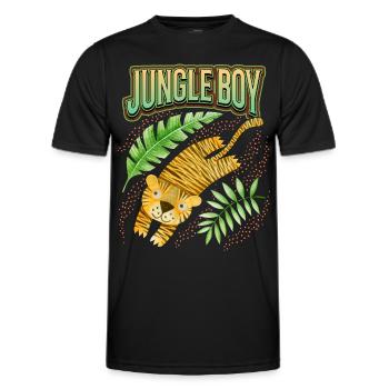 Tigre kawaii, peint à la main, tigre drôle disant - T-shirt sport Homme - noir - Devant - AI Model Male 178 dark (178cm)