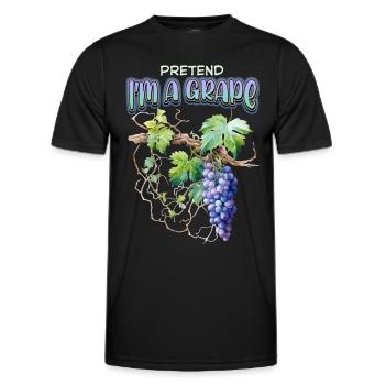 Weintrauben, lustiger Spruch Weinrebe Illustration - Männer Funktions-T-Shirt - Schwarz - Vorne - AI Model Male 178 dark (178cm)