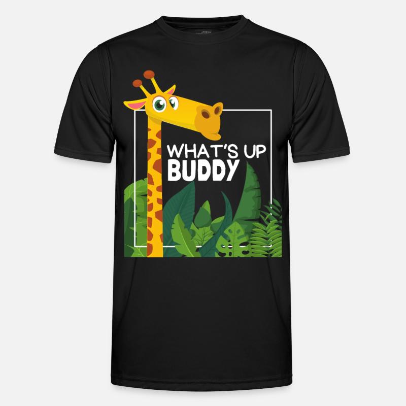 Lustige Giraffe, Comic Stil, Spruch - Männer Funktions-T-Shirt - Schwarz
