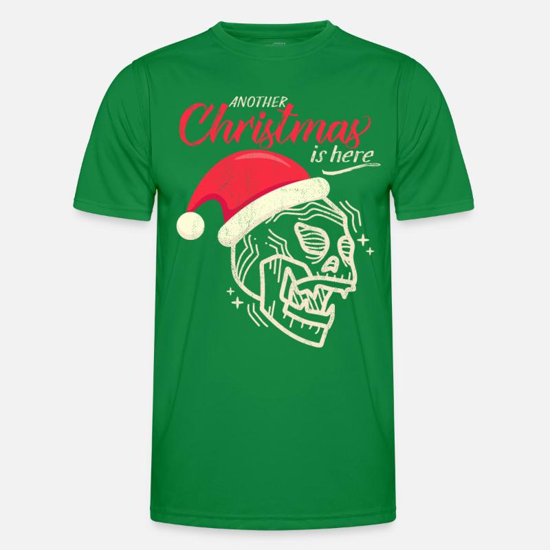 Christmas Skull Skull, Funny Saying Men's Functional T-Shirt