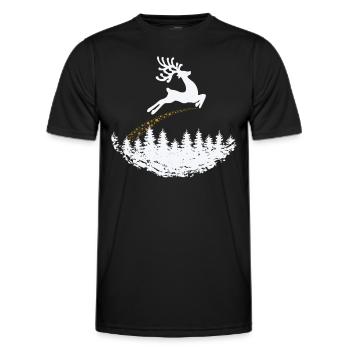 Reindeer with Star Tail Christmas - Men's Functional T-Shirt - black - Front - AI Model Male 178 dark (178cm)