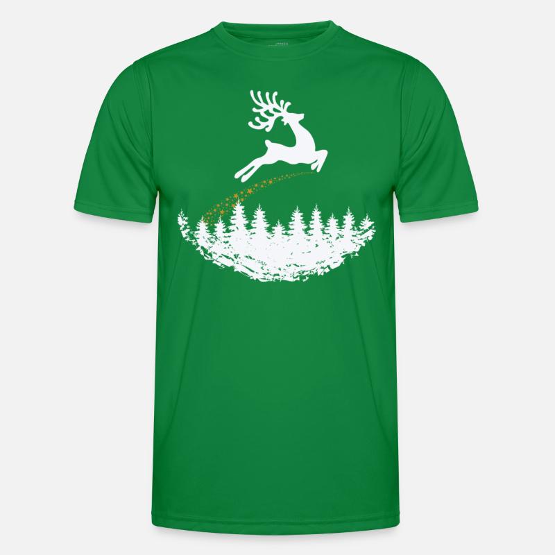 Reindeer with Star Tail Christmas Men's Functional T-Shirt