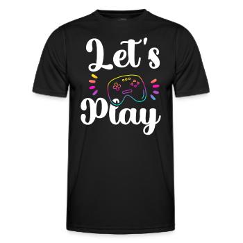 Play Lets Play Gaming PC - Men's Functional T-Shirt - black - Front - AI Model Male 178 dark (178cm)