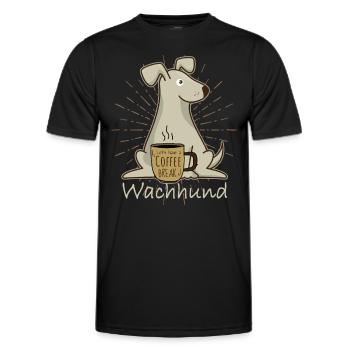 Chien de garde Café Chien Propriétaire de chien - T-shirt sport Homme - noir - Devant - AI Model Male 178 dark (178cm)
