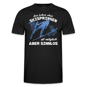 Skispringen Skispringer Wintersport - Männer Funktions-T-Shirt - Schwarz - Vorne - AI Model Male 178 dark (178cm)
