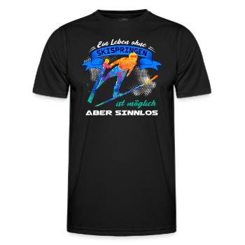 Skispringen Skispringer Wintersport - Männer Funktions-T-Shirt - Schwarz - Vorne - AI Model Male 178 dark (178cm)