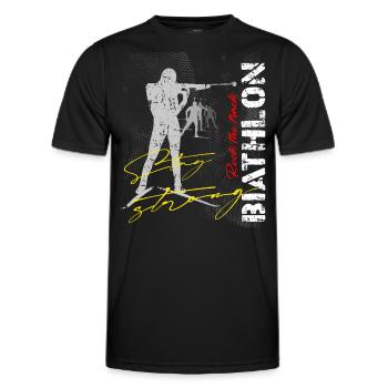 Biathlon Sport Sport Winter Sports - Men's Functional T-Shirt - black - Front - AI Model Male 178 dark (178cm)