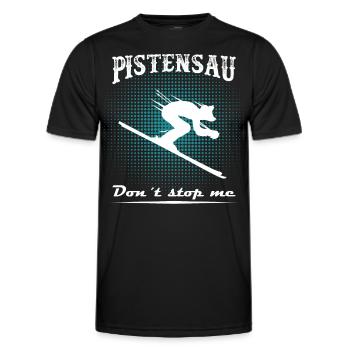 Pistensau Skifahren Skifahrer Wintersport - Männer Funktions-T-Shirt - Schwarz - Vorne - AI Model Male 178 dark (178cm)