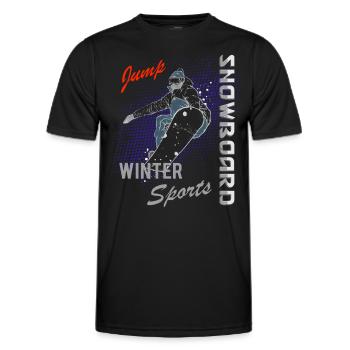 Snowboard Winter Sports Snowboarder Winter - Men's Functional T-Shirt - black - Front - AI Model Male 178 dark (178cm)
