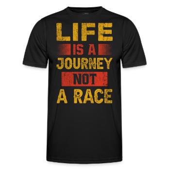 Life is a journey - attitude to life - Men's Functional T-Shirt - black - Front - AI Model Male 178 dark (178cm)
