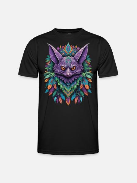 Bat Dream Catcher Mandala Design - Men's Functional T-Shirt - black
