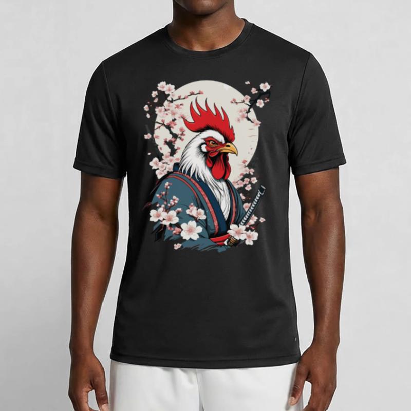 Coq Vintage samouraï Ukiyo-E Style Design T-shirt sport Homme