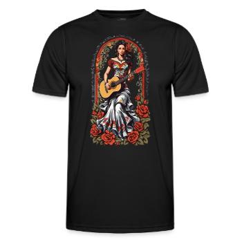 Iconic Guitarist Design Musician Aesthetic - Men's Functional T-Shirt - black - Front - AI Model Male 178 dark (178cm)
