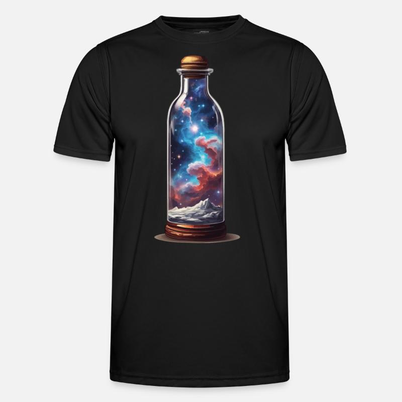 Universum in Flasche Boho Style Ästhetik Männer Funktions-T-Shirt