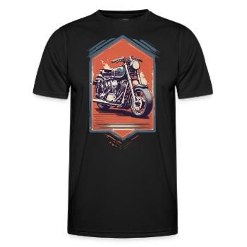 Moto Biker Streetwear Rétro Vintage Esthétique - T-shirt sport Homme - noir - Devant - AI Model Male 178 dark (178cm)