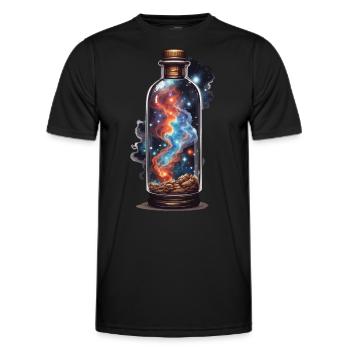Espace magique dans une bouteille à l’esthétique bohème - T-shirt sport Homme - noir - Devant - AI Model Male 178 dark (178cm)