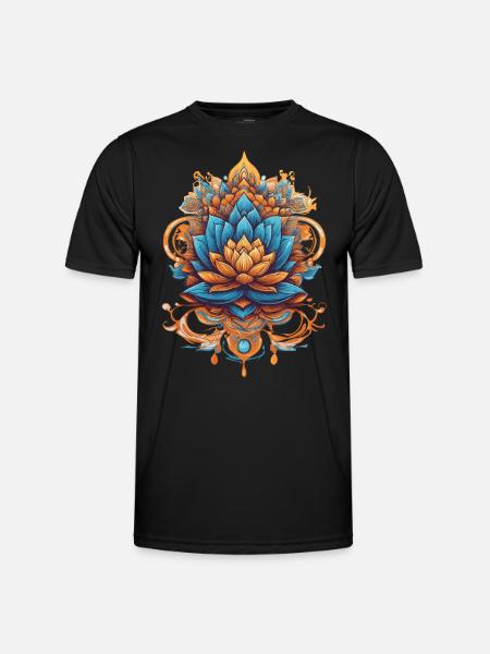 Feder Mandala Traumfänger Spirituelles Design - Männer Funktions-T-Shirt - Schwarz