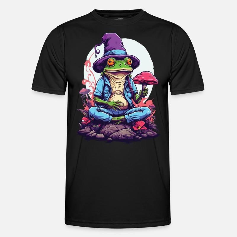 Magic Frog Art psychédélique Champignons forestiers T-shirt sport Homme