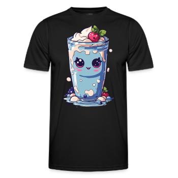 Myrtilles Mignon Milkshake Doux Amusant - T-shirt sport Homme - noir - Devant - AI Model Male 178 dark (178cm)
