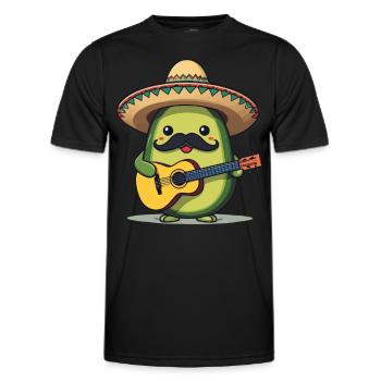 Avocado Mexican Mariachi Guitar Fiesta - Men's Functional T-Shirt - black - Front - AI Model Male 178 dark (178cm)