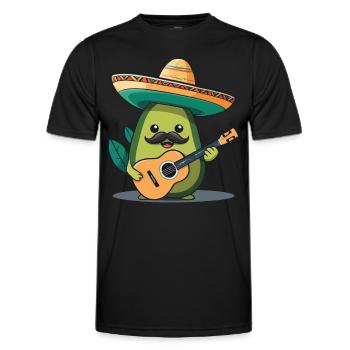 Avocado Mariachi Mexico Music Fiesta - Men's Functional T-Shirt - black - Front - AI Model Male 178 dark (178cm)