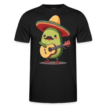 Avocado Mexican Mariachi Guitar Fiesta - Men's Functional T-Shirt - black - Front - AI Model Male 178 dark (178cm)