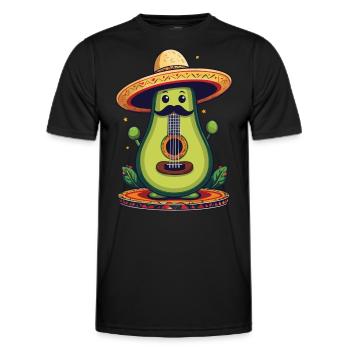 Avocado Mexican Mariachi Guitar Fiesta - Men's Functional T-Shirt - black - Front - AI Model Male 178 dark (178cm)