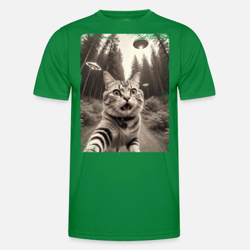 Selfie de chats avec la conception d’un vaisseau spatial extraterrestre T-shirt sport Homme