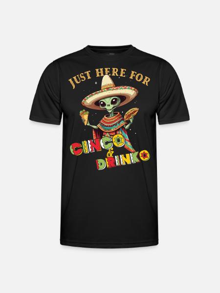 Fiesta Alien Saying Fête mexicaine - T-shirt sport Homme - noir