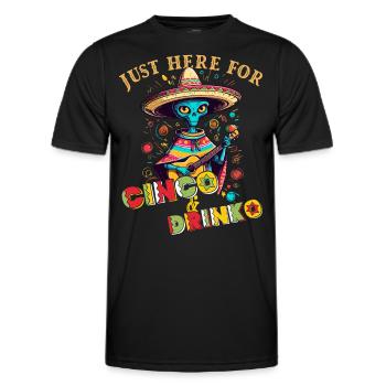 Fiesta Alien Spruch Lustiger Cinco de Mayo - Männer Funktions-T-Shirt - Schwarz - Vorne - AI Model Male 178 dark (178cm)