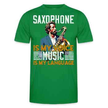 Conception de saxophone amusante pour les amateurs de musique jazz - T-shirt sport Homme - vert - Devant - AI Model Male 178 dark (178cm)