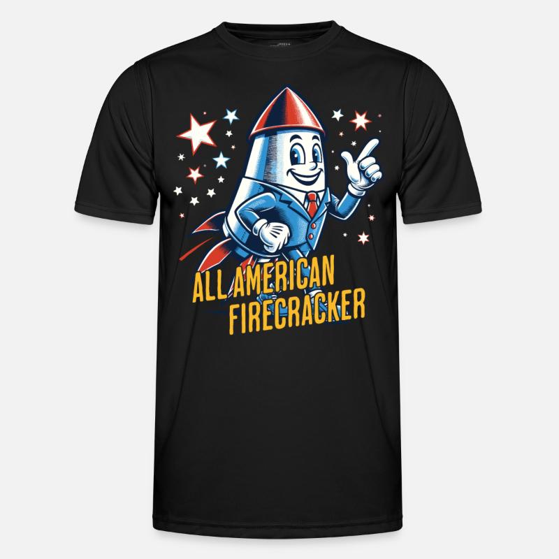 All American Firecracker Retro Vintage Design Männer Funktions-T-Shirt