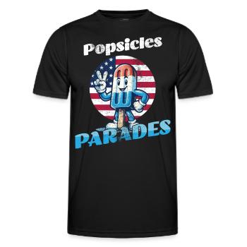 Eis Am Stiel Paraden Retro Vintage Usa-flagge - Männer Funktions-T-Shirt - Schwarz - Vorne - AI Model Male 178 dark (178cm)