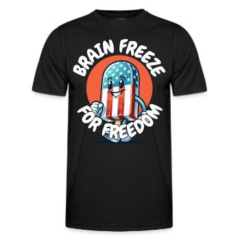 Brain Freeze Retro Vintage Design Juli-eis Am - Männer Funktions-T-Shirt - Schwarz - Vorne - AI Model Male 178 dark (178cm)