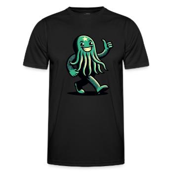 Lustig Glücklicher Cthulhu Lustiges Cthulhu - Männer Funktions-T-Shirt - Schwarz - Vorne - AI Model Male 178 dark (178cm)