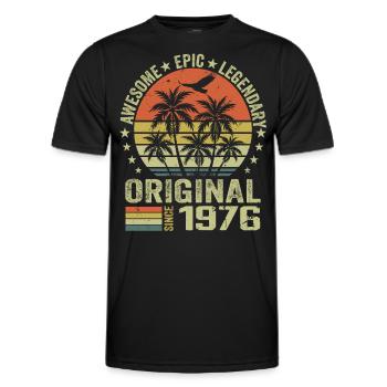 Geburtstagsfeier 1976 Jahrgang 1976 Retro 1976 - Männer Funktions-T-Shirt - Schwarz - Vorne - AI Model Male 178 dark (178cm)