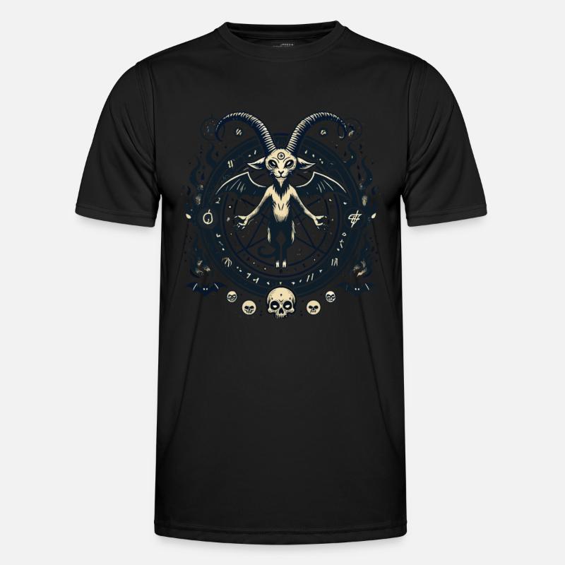Creepy Devil Cat Dark Cats Invocation T-shirt sport Homme