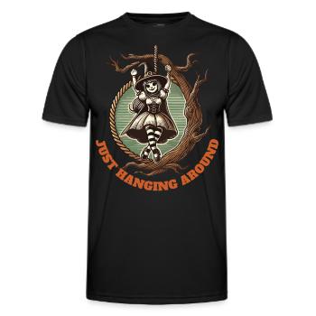 Just Hanging Around Lustiger Halloween Spruch - Männer Funktions-T-Shirt - Schwarz - Vorne - AI Model Male 178 dark (178cm)