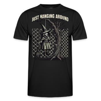 Just Hanging Around Halloween Hexen Spruch - Männer Funktions-T-Shirt - Schwarz - Vorne - AI Model Male 178 dark (178cm)