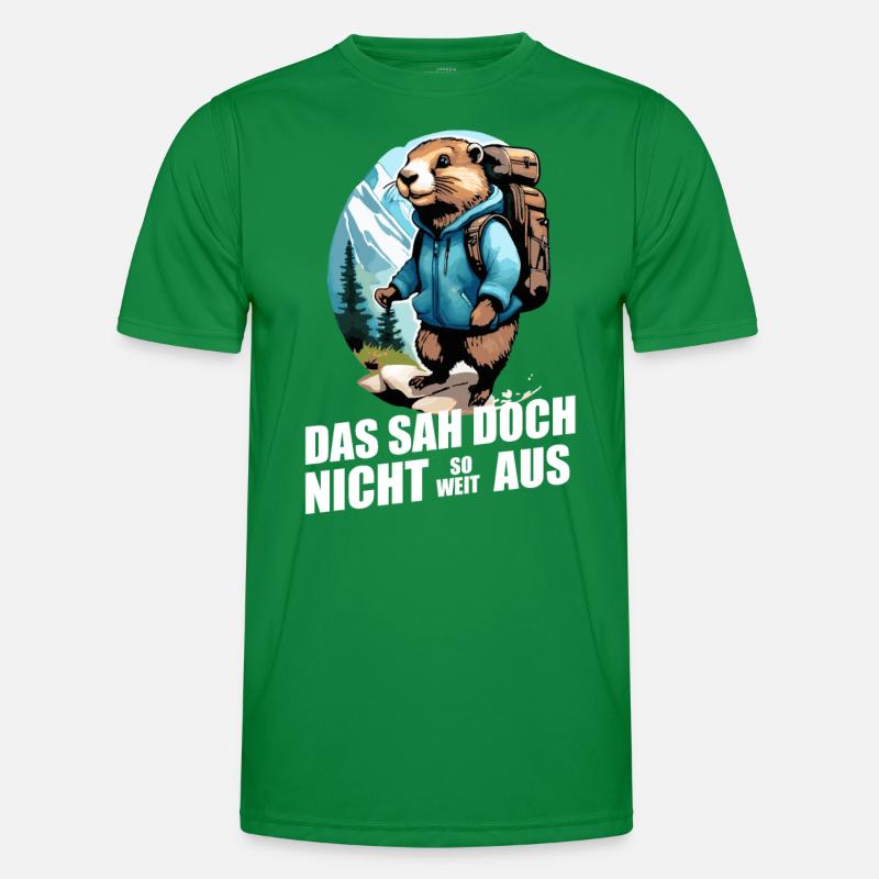 Murmeltier Wanderspruch wandern Berge so weit Männer Funktions-T-Shirt